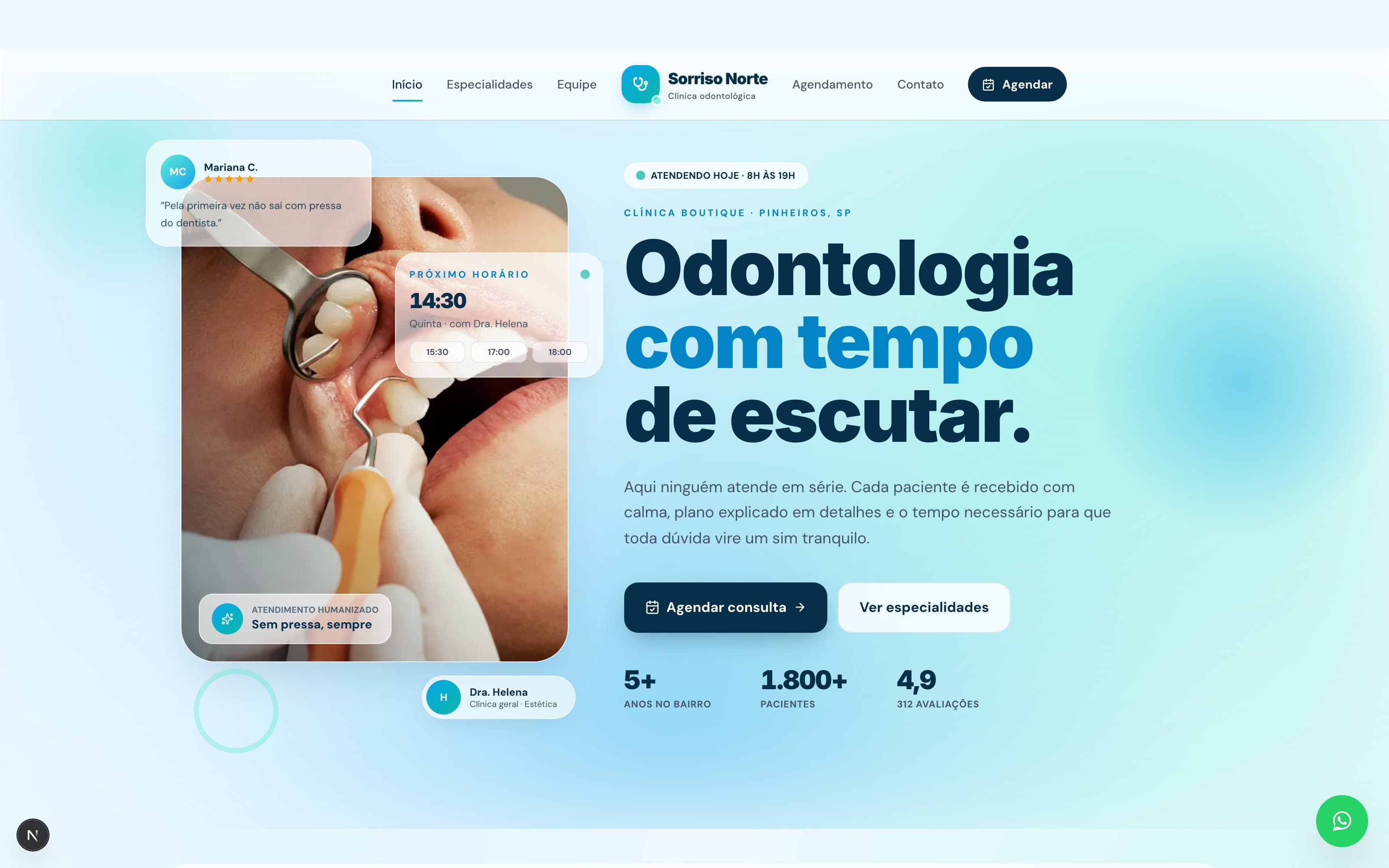 Exemplo de site: Clínica Sorriso Norte, Odontologia